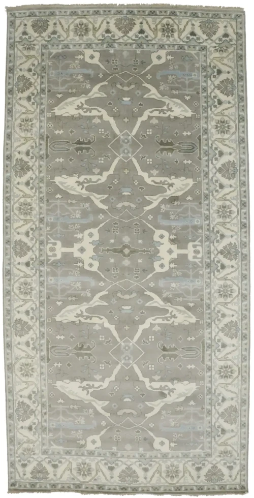 Taupe Floral 8X16 Oushak Oriental Rug