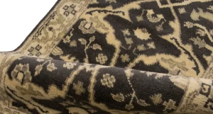 Charcoal Brown Floral 3X20 Oushak Oriental Runner Rug