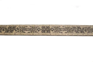 Charcoal Brown Floral 3X20 Oushak Oriental Runner Rug