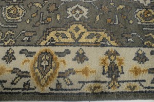 Brownish Floral 3X20 Oushak Chobi Oriental Runner Rug