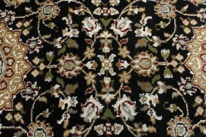 Black Floral 3X12 Indo-Nain Oriental Runner Rug