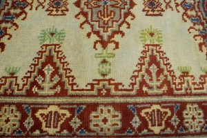 Cream Tribal 3X8 Indo-Viss Oriental Runner Rug