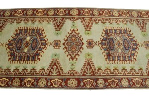 Cream Tribal 3X8 Indo-Viss Oriental Runner Rug