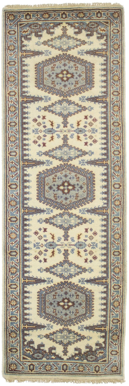 Cream Tribal 3X8 Indo-Viss Oriental Runner Rug