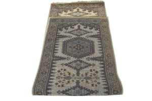 Cream Tribal 3X8 Indo-Viss Oriental Runner Rug