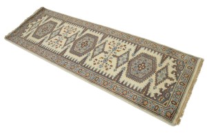 Cream Tribal 3X8 Indo-Viss Oriental Runner Rug