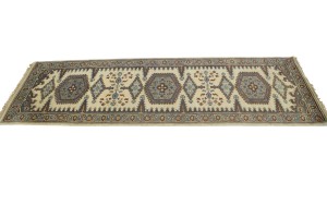 Cream Tribal 3X8 Indo-Viss Oriental Runner Rug