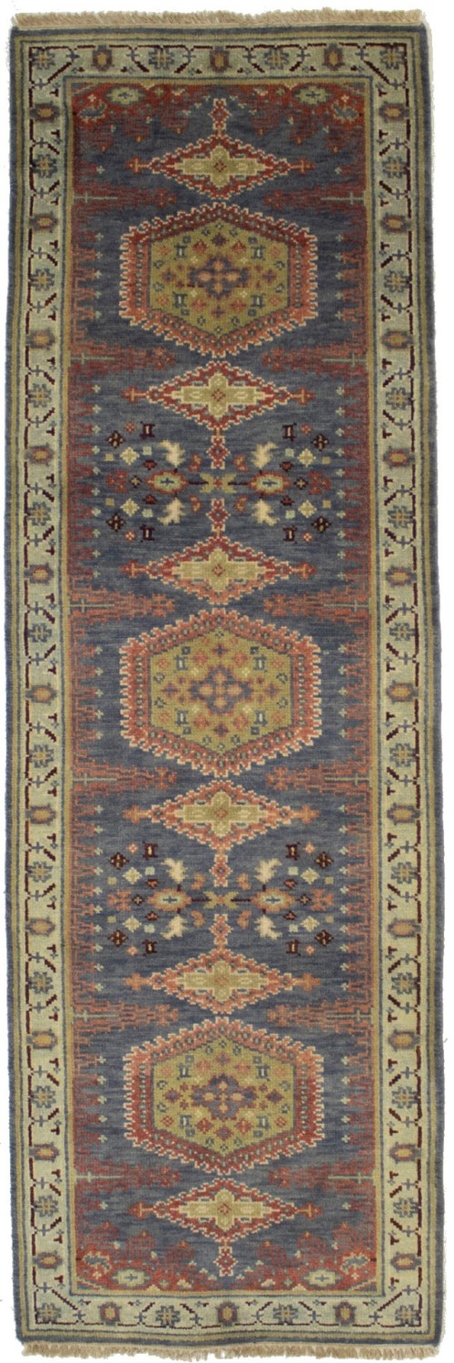 Gray Tribal 3X8 Indo-Viss Oriental Runner Rug