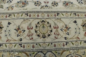 Cream Floral 5X7 Indo-Nain Oriental Rug