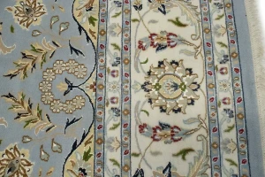 Light Blue Floral 9X12 Indo-Nain Oriental Rug