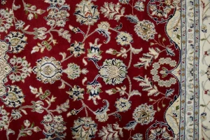 Red Floral 8X10 Indo-Nain Oriental Rug
