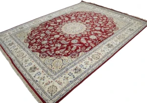 Red Floral 8X10 Indo-Nain Oriental Rug