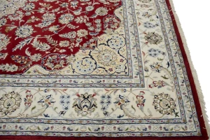 Red Floral 8X10 Indo-Nain Oriental Rug