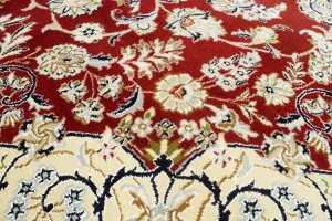 Red Floral 6X9 Indo-Nain Oriental Rug