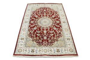 Red Floral 6X9 Indo-Nain Oriental Rug