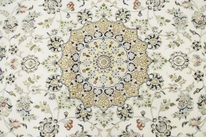 Cream Floral 8X10 Indo-Nain Oriental Rug