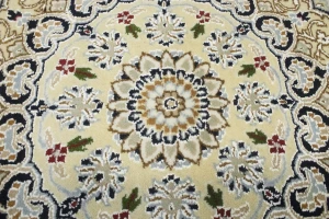 Cream Floral 8X10 Indo-Nain Oriental Rug