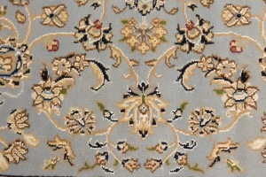 Light Blue Floral 4X6 Indo-Nain Oriental Rug