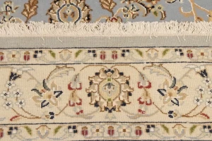 Light Blue Floral 4X6 Indo-Nain Oriental Rug