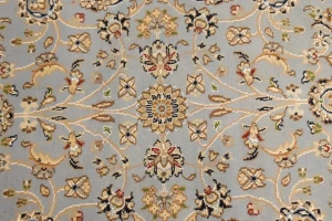 Light Blue Floral 4X6 Indo-Nain Oriental Rug