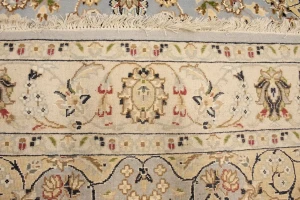 Light Blue-gray Floral 4X6 Indo-Nain Oriental Rug