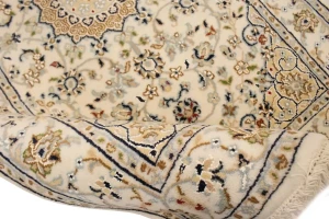 Cream Floral 3X11 Indo-Nain Oriental Runner Rug