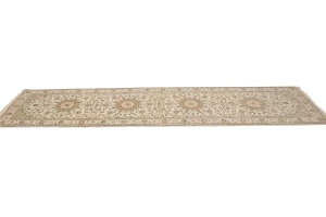 Cream Floral 3X11 Indo-Nain Oriental Runner Rug