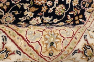 Dark Navy Floral 3X12 Indo-Nain Oriental Runner Rug