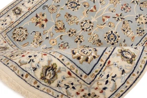 Light Blue-gray Floral 3X8 Indo-Nain Oriental Runner Rug