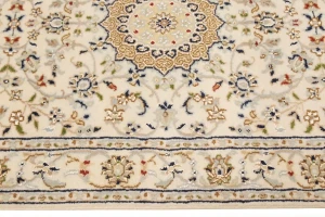 Cream Floral 3X18 Indo-Nain Oriental Runner Rug