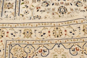 Cream Floral 3X18 Indo-Nain Oriental Runner Rug