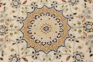 Cream Floral 3X18 Indo-Nain Oriental Runner Rug