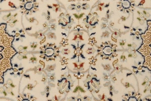 Cream Floral 3X18 Indo-Nain Oriental Runner Rug
