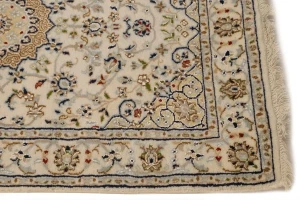 Cream Floral 3X18 Indo-Nain Oriental Runner Rug