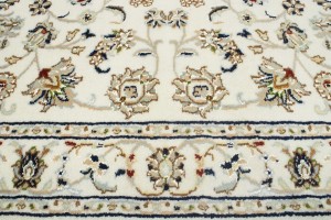Cream Floral 3X8 Indo-Nain Oriental Runner Rug