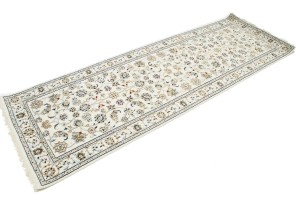 Cream Floral 3X8 Indo-Nain Oriental Runner Rug