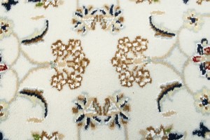 Cream Floral 3X8 Indo-Nain Oriental Runner Rug