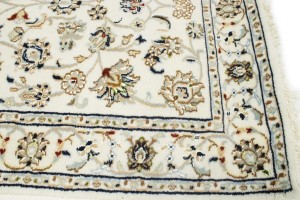 Cream Floral 3X8 Indo-Nain Oriental Runner Rug