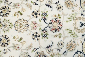 Cream Floral 8X10 Indo-Nain Oriental Rug