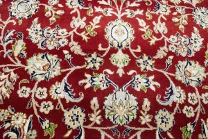 Red Floral 8X10 Indo-Nain Oriental Rug