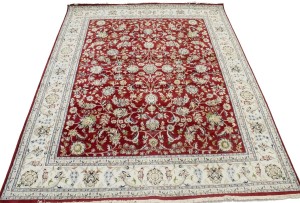 Red Floral 8X10 Indo-Nain Oriental Rug