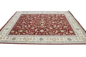 Red Floral 8X10 Indo-Nain Oriental Rug