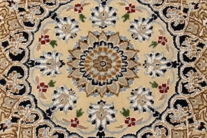 Light Blue Floral 6'3X9'7 Indo-Nain Oriental Rug
