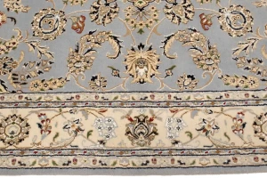 Light Blue Floral 6'3X9'7 Indo-Nain Oriental Rug