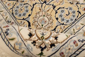 Cream Floral 6X9 Indo-Nain Oriental Rug
