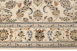 Cream Floral 6X9 Indo-Nain Oriental Rug