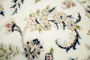 Cream Floral 9X12 Indo-Nain Oriental Rug