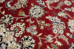 Red Floral 9X12 Indo-Nain Oriental Rug