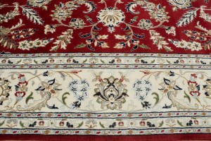Red Floral 9X12 Indo-Nain Oriental Rug