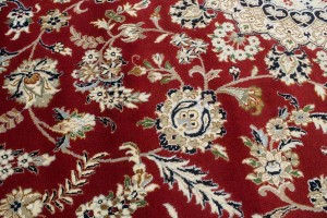 Red Floral 9X12 Indo-Nain Oriental Rug